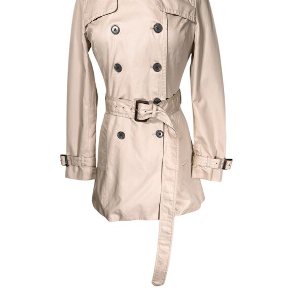 Banana Republic Beige Belted Trench Coat Button Double Breast Pockets Jacket S - Picture 6 of 11